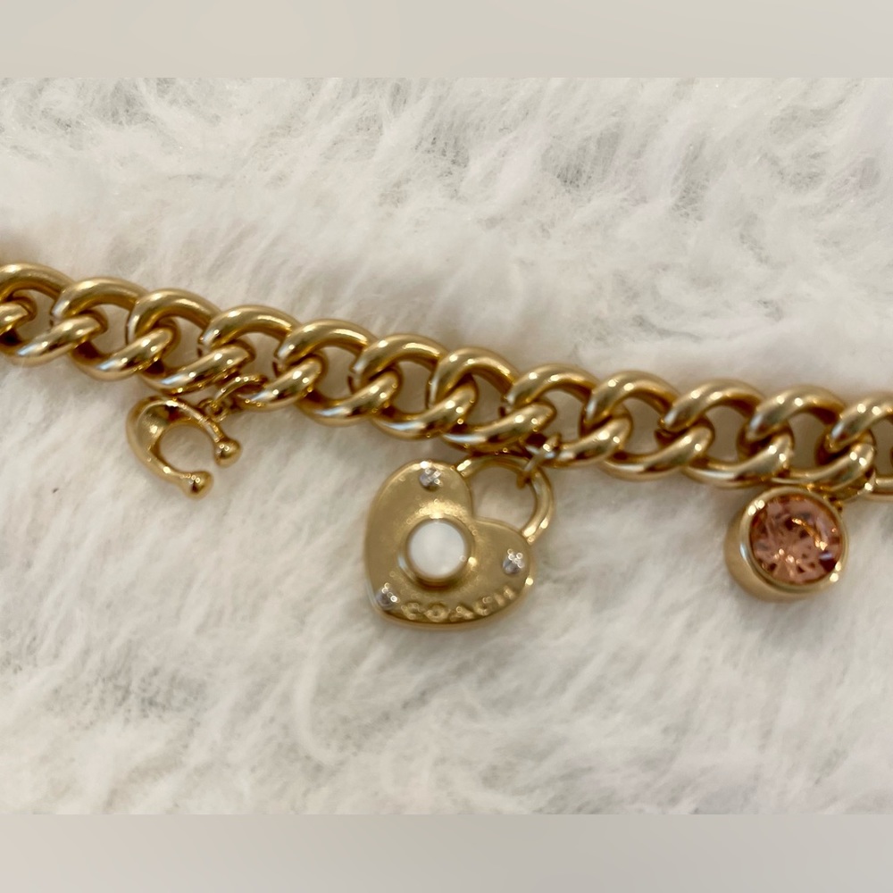 Coach chain dangle gold bracelet - Picture 3 of 4